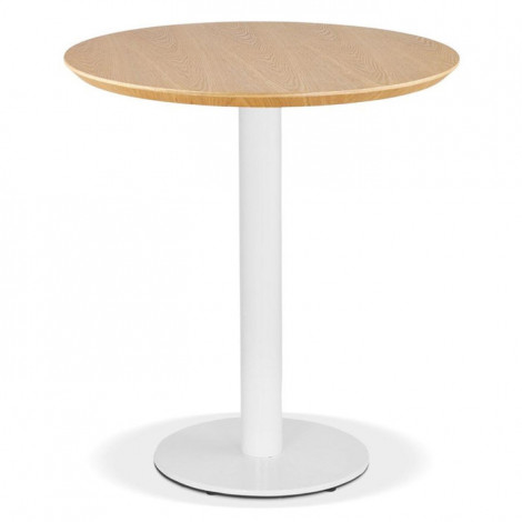 Table à Manger Ronde "Dollie" 75cm Naturel & Blanc|Table|Paris Prix