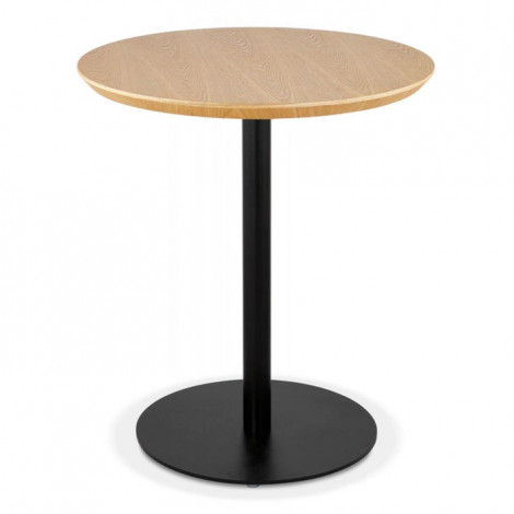 Table à Manger Ronde "Addie" 75cm Naturel & Noir|Table|Paris Prix