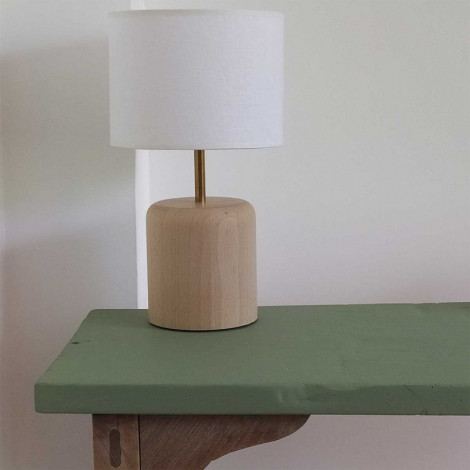Lampe à poser en bois de hêtre et abat-jour blanc (petite base)|Lampes à poser|Lampe Avenue