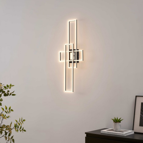 Plafonnier ou grande applique LED dimmable noire rectangle modulable - Eli|Plafonnier|Kosilum