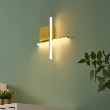 Applique laiton bras entrecroisé LED 30 cm - Fabio|Appliques murales|Kosilum