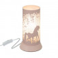 Lampe à poser - Décor cheval - D 11,5 x H 20,5 cm - Rose|Lampes à poser|AC Deco