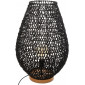Lampe à poser socle en bois "Etel" - Noir - H 55 x D 37,5 cm|Lampes à poser|AC Deco