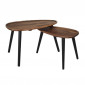 Lot de 2 Tables Basses Gigognes "Galet" 60cm Marron|Table Basse|Paris Prix
