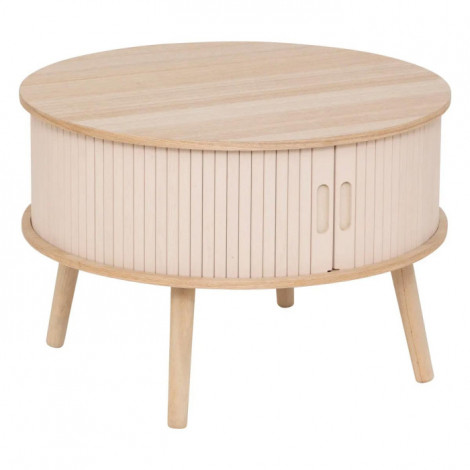 Table Basse 2 Portes "Nysos" 60cm Beige|Table Basse|Paris Prix