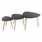 Lot de 3 Tables à Café Gigognes "Mileo" 60cm Noir|Table Basse|Paris Prix