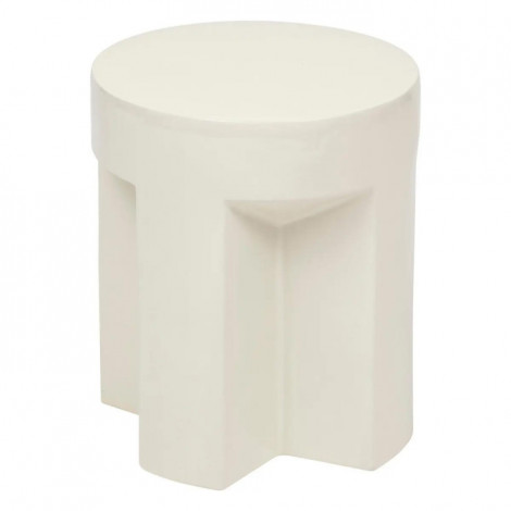 Table d'Appoint en Céramique "Kriz" 41cm Ivoire|Table Basse|Paris Prix