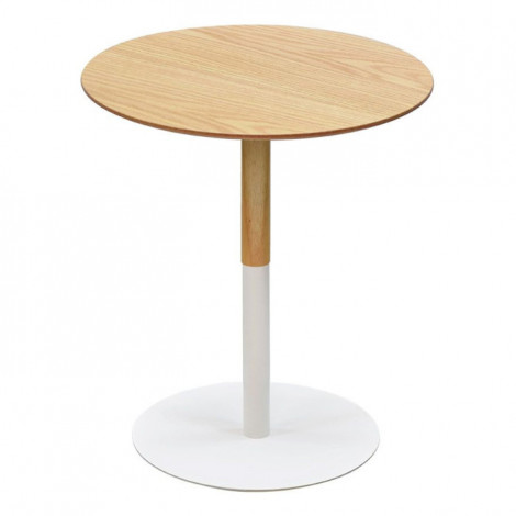 Table d'Appoint Design "Rhoda" 40cm Naturel & Blanc|Table Basse|Paris Prix