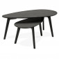Lot de 2 Tables Gigognes Design "Gilda" 100cm Noir|Table Basse|Paris Prix