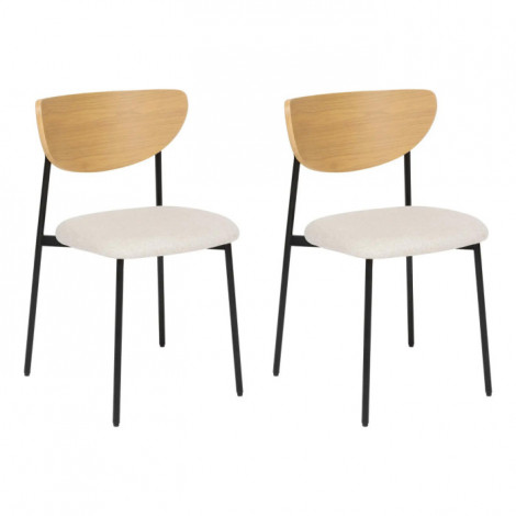 Lot de 2 Chaises Design "Jaisa" 81cm Beige|Chaise|Paris Prix