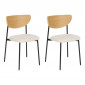 Lot de 2 Chaises Design "Jaisa" 81cm Beige|Chaise|Paris Prix