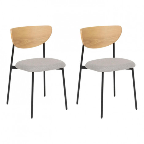 Lot de 2 Chaises Design "Jaisa" 81cm Gris|Chaise|Paris Prix