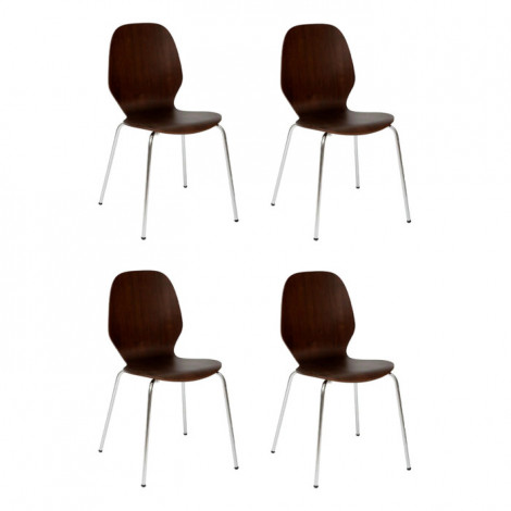 Lot de 4 Chaises en Bois "Ouro" 82cm Marron|Chaise|Paris Prix
