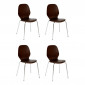 Lot de 4 Chaises en Bois "Ouro" 82cm Marron|Chaise|Paris Prix