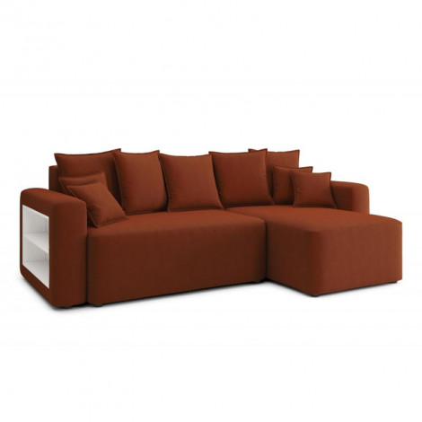 Canapé angle MIKE convertible velours terracotta 4 places|Canape|Baita Home