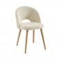 Lot de 2 chaises SIMONE tissu bouclette écru pieds hêtre massif|Chaise|Baita Home