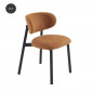 Lot de 2 chaises CIARA bouclette terracotta et pieds métal noir|Chaise|Baita Home