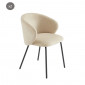 Lot de 2 chaises CASSIE tissu chenille beige et pieds métal noir|Chaise|Baita Home