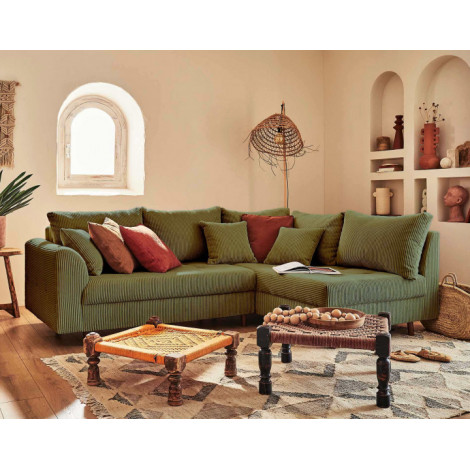 Rune - canapé d'angle droit - 4 places - en velours côtelé|Canape|BestMobilier