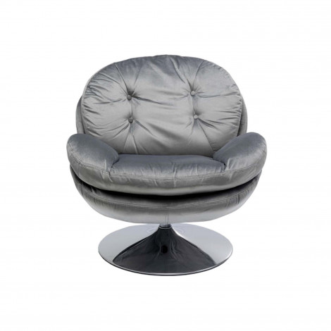 Fauteuil pivotant Cosy velours gris Kare Design|Fauteuil / Chauffeuse|Kare