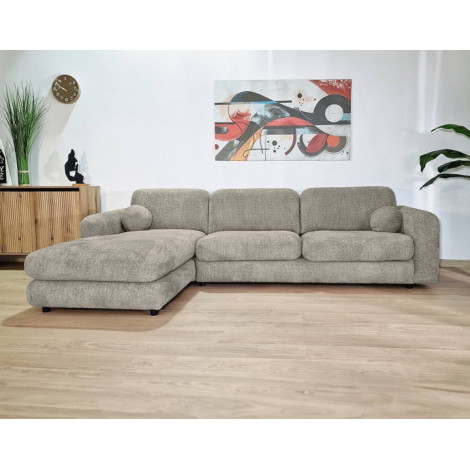 Rachel - Canapé d'angle gauche 4 places en tissu bouclette|Canape|BestMobilier
