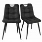 Lot 2 chaises tissu noir vintage avec poignée et pieds noirs - MUSE 2|Chaise|Meuble et moi