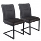Lot 2 chaises tissu gris anthracite vintage pieds métal noir - VIVI 2|Chaise|Meuble et moi