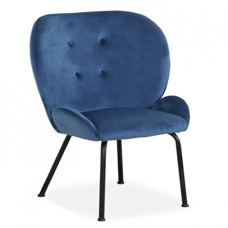 Fauteuil Design en Velours "Giovanni" 86cm Bleu|Fauteuil / Chauffeuse|Paris Prix