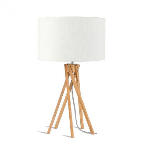 Lampe design bambou abat-jour blanc|Lampes à poser|Lampe Avenue