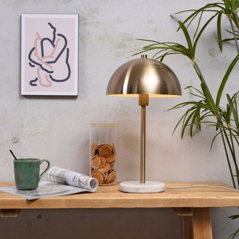 Lampe de table métal doré et marbre blanc|Lampes à poser|Lampe Avenue