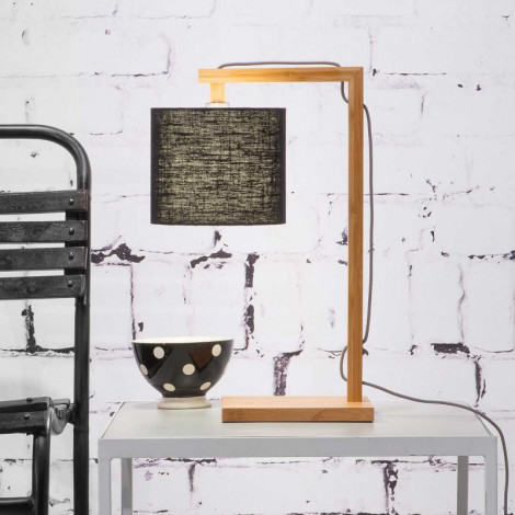 Lampe de table en bambou et lin écologique|Lampes à poser|Lampe Avenue