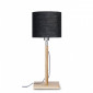Lampe de table en bambou et lin noir bio|Lampes à poser|Lampe Avenue