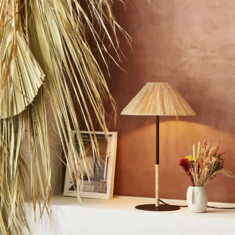 Lampe à poser en raphia et métal|Lampes à poser|Lampe Avenue