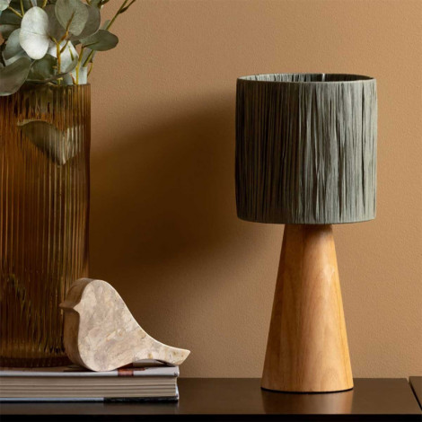 Lampe à poser conique grise et bois|Lampes à poser|Lampe Avenue Lampe à poser conique grise et bois|Lampes à poser|Lampe Avenue