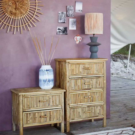 Lampe à poser en métal et raphia|Lampes à poser|Lampe Avenue