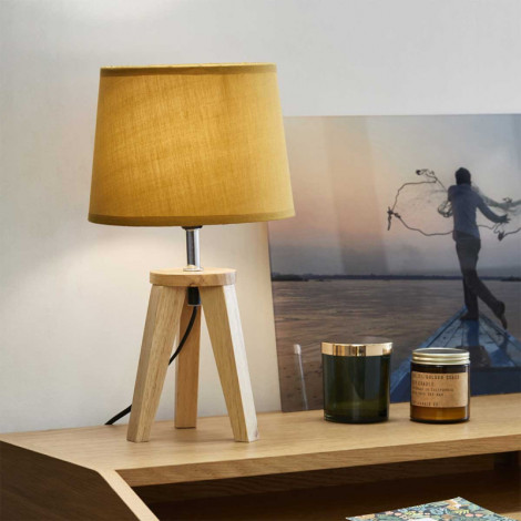 Lampe trépied en bois et abat-jour différents coloris|Lampes à poser|Lampe Avenue Lampe trépied en bois et abat-jour différents coloris|Lampes à poser|Lampe Avenue