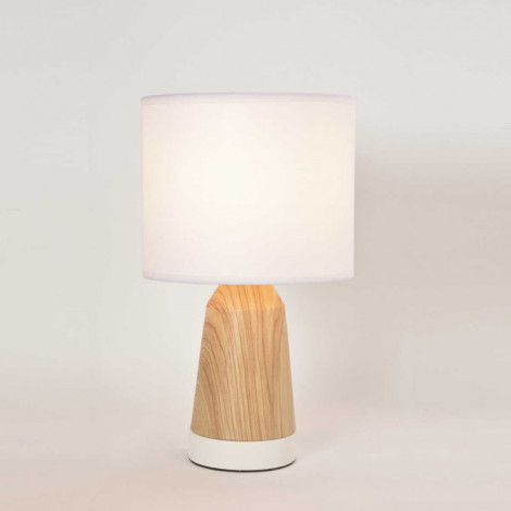 Lampe tactile blanche et bois|Lampes à poser|Lampe Avenue
