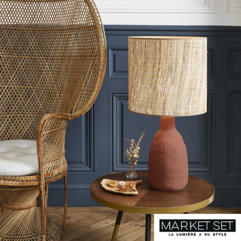 Lampe haute en céramique et bana Portinatx L|Lampes à poser|Lampe Avenue