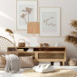 Lampe en céramique blanc mat et abat-jour en raphia|Lampes à poser|Lampe Avenue
