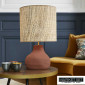 Lampe en céramique et abat-jour bana et raphia Portinatx M|Lampes à poser|Lampe Avenue