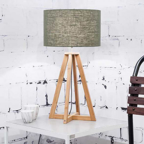 Lampe à poser abat-jour lin vert|Lampes à poser|Lampe Avenue