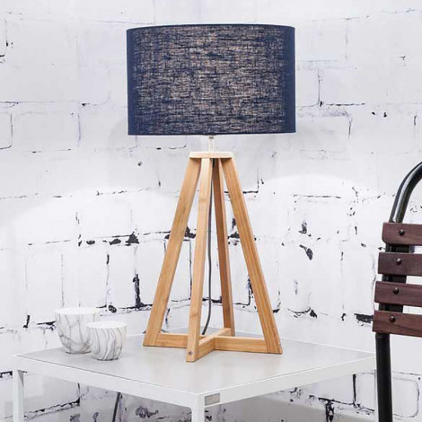 Lampe à poser abat-jour lin bleu|Lampes à poser|Lampe Avenue