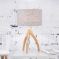 Lampe abat-jour gris clair trépied bambou|Lampes à poser|Lampe Avenue