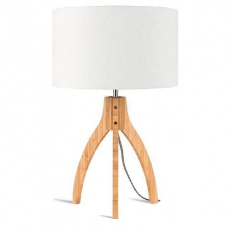 Lampe abat-jour blanc trépied bambou|Lampes à poser|Lampe Avenue