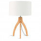 Lampe abat-jour blanc trépied bambou|Lampes à poser|Lampe Avenue