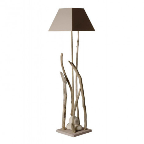 Lampadaire bois flotté abat jour taupe|Lampes à poser|Lampe Avenue Lampadaire bois flotté abat jour taupe|Lampes à poser|Lampe Avenue