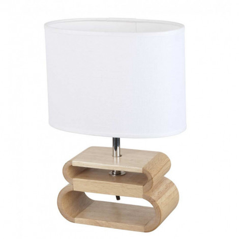 Lampe bois oslo abat-jour blanc|Lampes à poser|Lampe Avenue
