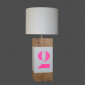 Lampe blanche rose fluo en bois - personnalisable|Lampes à poser|Lampe Avenue