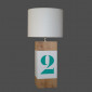 Lampe en bois blanche et vert canard - personnalisable|Lampes à poser|Lampe Avenue