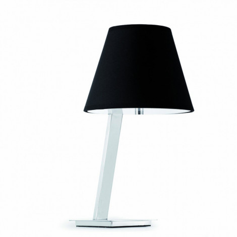 Lampe de table chromée avec un abat jour noir - Faro|Lampes à poser|Lampe Avenue